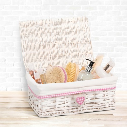 Wicker storage hamper with lid - wicker,