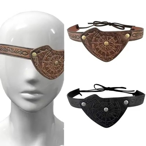 Medieval leather eye patch - leather,