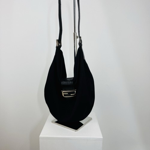Fendi croissant nylon black - fendi,