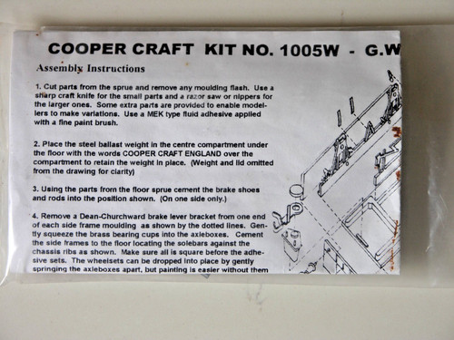 Cooper craft 1005w gwr - craft, open