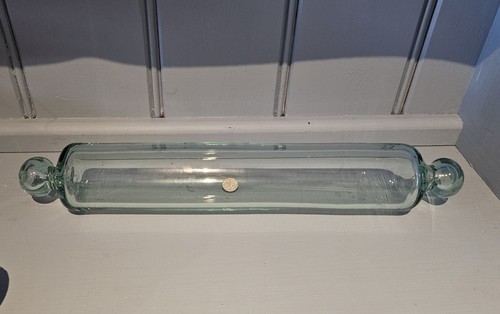 Antique glass rolling pin - glass, 1918