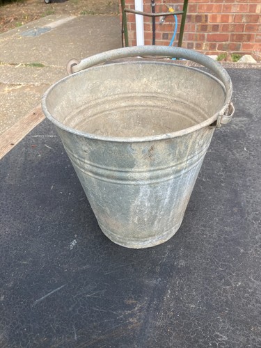 Vintage galvanised fire bucket - vintage,