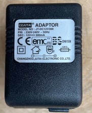 2-pin CZJUTAI AC/DC Transformer JT-DC12V300 12V 300mA 0.30A 3.6W Power Supply