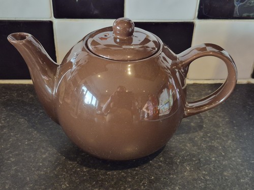 Brown medium sized - , teapot-