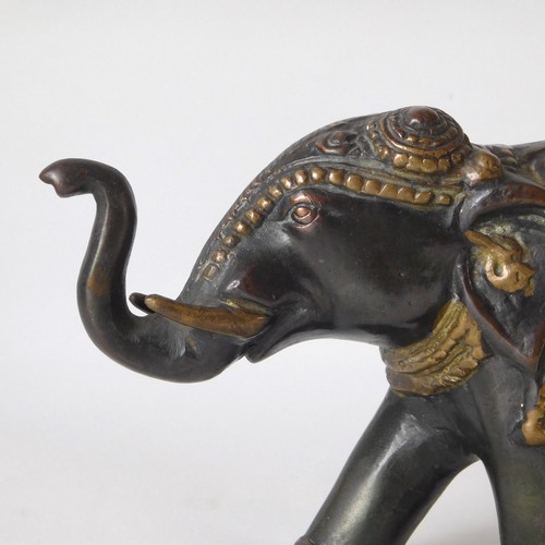 Bronze elephant figurine with - figurine,