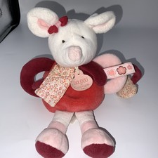 Doudou Et Compagnie Red Pink Clementine the Mouse Comforter Soft Toy