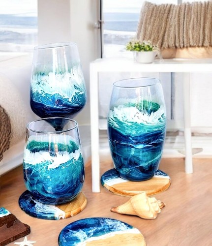 Handcrafted blue ocean - ocean, wave