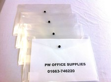 Stud Wallet Folders A3 A4 A5 Plastic Document Holder Clear File Popper Wallets