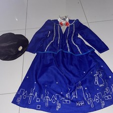 Girls blue Disney at George Mary Poppins Outfit with hat. Age 5-6 years. 