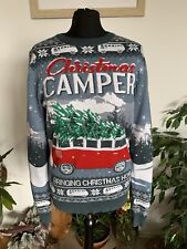 VW Camper Christmas Jumper TU Knit Volkswagen Van Vantastic - Size Small