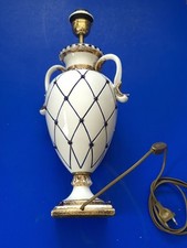 Hand-turned glazed majolica lamp from Sigma L2  gold plating & lattice design