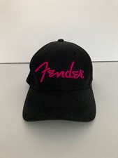 Fender baseball cap black with pink embroidered logo adjustable