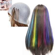 Hair Highlighting Dye Cap Reusable Silicone hat for Professional needle hook