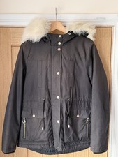 TOPSHOP Black Faux Fur Lined