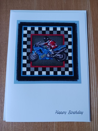 Birthday card handmade fabric - handmade,
