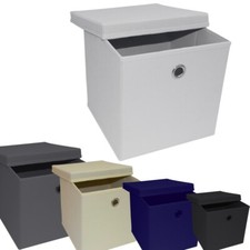 Foldable Fabric Storage Cube Boxes with Lid Drawer Toy/Book Organiser DIY
