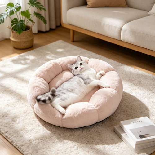 Cat bed flower shaped - bed, pet