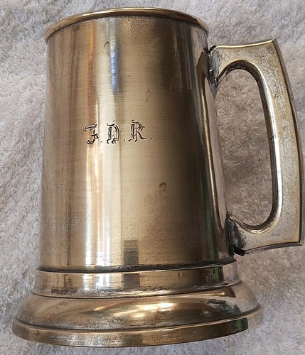 Vintage pewter tankard glass - pewter,