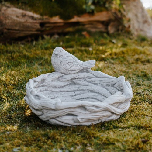 Rustic bird bath cast - rustic,