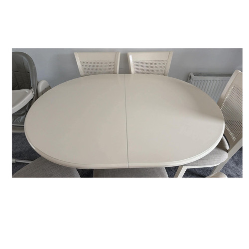 White oval wood dining - oval, table