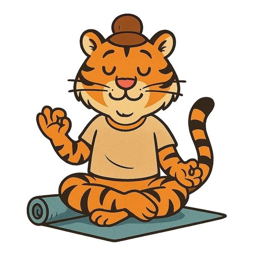 Sticker yoga tiger car - 4x,