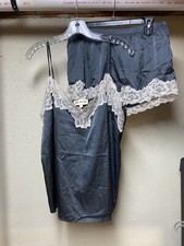 Belle Vere Notte Women’s Satin Lace Pajamas Cami Shirts Set Large 