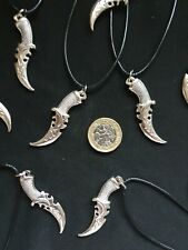 Silver Combat Knife Cord Necklace Army Knife Hunting Dagger Weapon