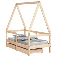 Kids Bed Frame with Drawers Bed Base Children's Bed Solid Wood Pine vidaXL