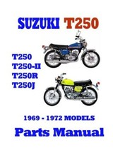 Suzuki Hustler Parts Manual VMX AHRMA VJMC Vintage T-250 T250II T250R T250J