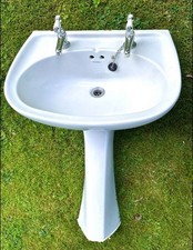 Twyfords pedestal washbasin with taps