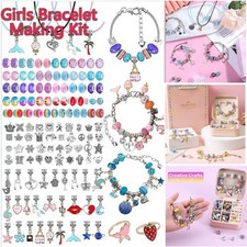 Girls Bracelet Making Kit Beads Jewellery Charms Pendant Set DIY Craft Kids Gift
