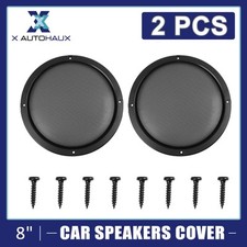 2pcs 8" Black Car Speaker Cover Steel Mesh Sub Woofer Subwoofer Grill