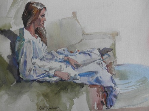 Reduced lady lounging on - *reduced*,