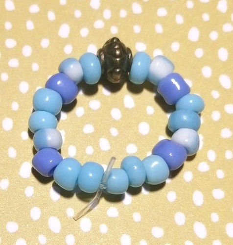 Blue glass seed bead antique - glass,
