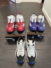 Lot Of 3 Reebok Allen Iverson Question Mid Answer 4 IV PE Size 9