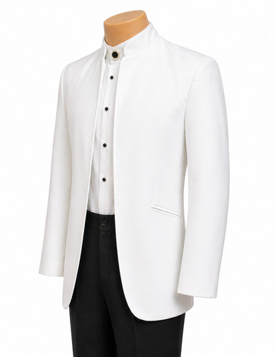 Men white nehru mandarin - men's,