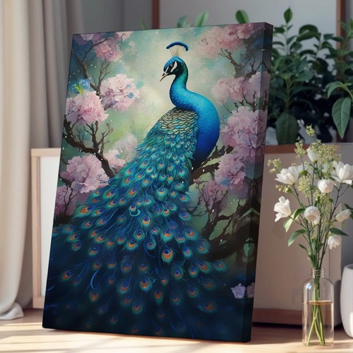 Peacock romanticism art canvas - peacock,