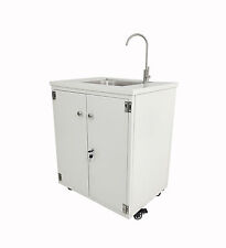 Steel Cabinet Portable Sink Hand Wash Station Mobile WaterFountain Electric Pump
