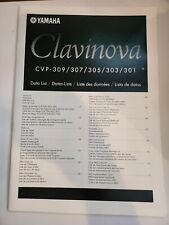 Yamaha CVP - 309/307/305/303/301 Data List Manual 