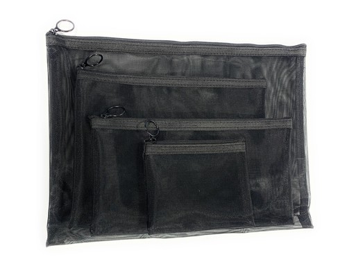 Black mesh pouch - black, case