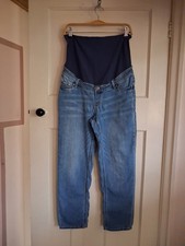 H&M Mama Maternity Size Medium Over Bump Straight Ankle Length Denim Jeans L26"