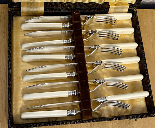 12pc vintage fish knife and - 12pc,