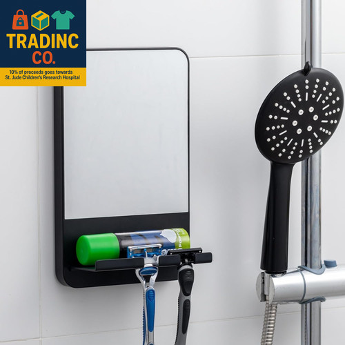 Fogless shower mirror - shower, with