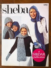 Sirdar 5743 knitting pattern adult & child chunky poodle hats, mitts & scarves