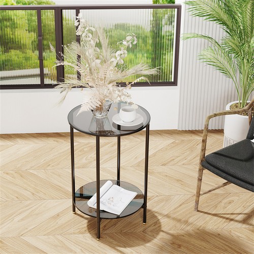 Tier round end table - tier, side