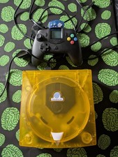 Dreamcast Console Reshelled Clear Orange With Retro Fighters Controller See Desc