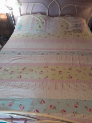 Pink ditsy floral striped - ditsy, floral/striped