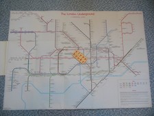Vintage 1980 London Underground Tube Railway History Sheet Map London Transport