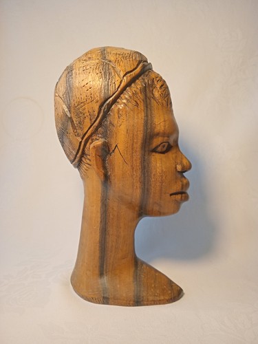 Sculpture wooden head hand - sculpture,,
