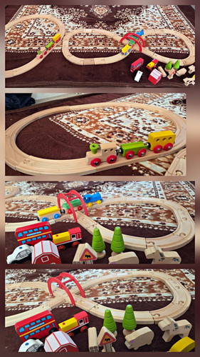 Wooden train track set - set, w/